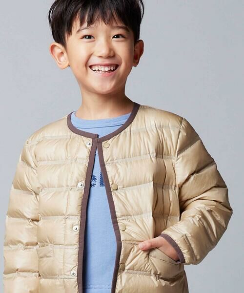 BeBe / べべ ダウンジャケット・ベスト | パイピング配色タフタライトダウンブルゾン(90~160cm) | 詳細9