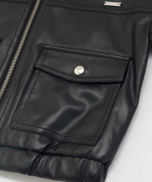 BeBe / べべ ブルゾン | フェイクレザージップブルゾン(100~160cm) | 詳細13