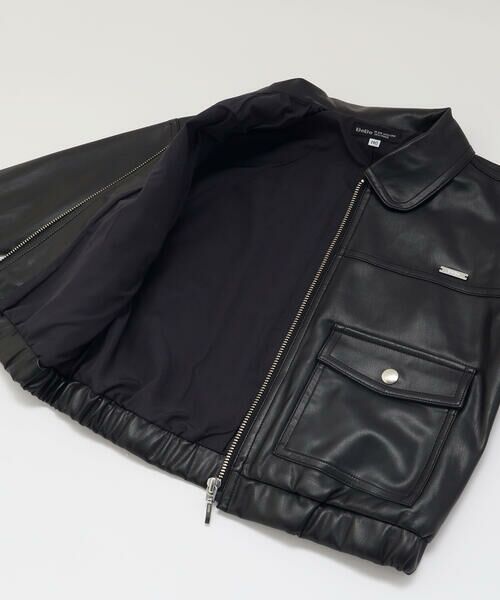 BeBe / べべ ブルゾン | フェイクレザージップブルゾン(100~160cm) | 詳細15