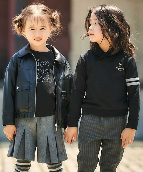 BeBe / べべ ブルゾン | フェイクレザージップブルゾン(100~160cm) | 詳細2