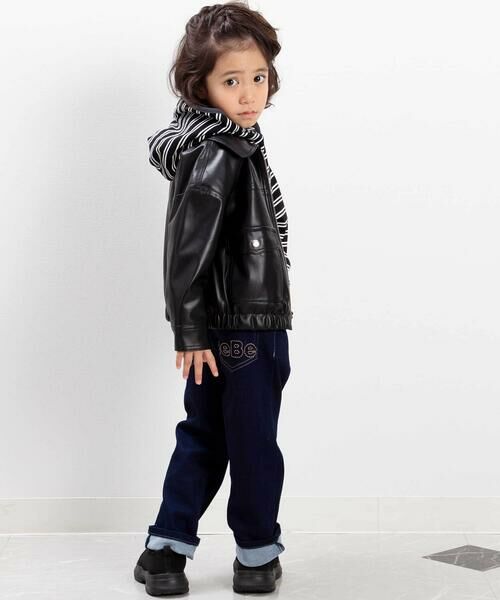 BeBe / べべ ブルゾン | フェイクレザージップブルゾン(100~160cm) | 詳細7