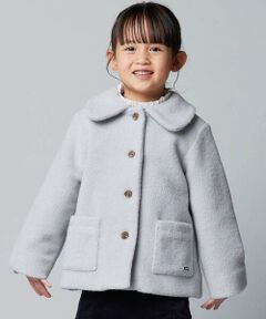 BeBe / べべ ステンカラーコート | 丸襟ボアショートコート(90~150cm)