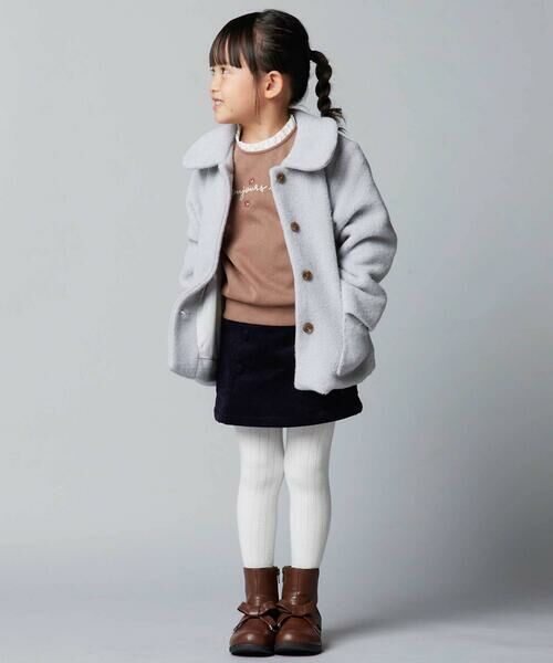 BeBe / べべ ステンカラーコート | 丸襟ボアショートコート(90~150cm) | 詳細7