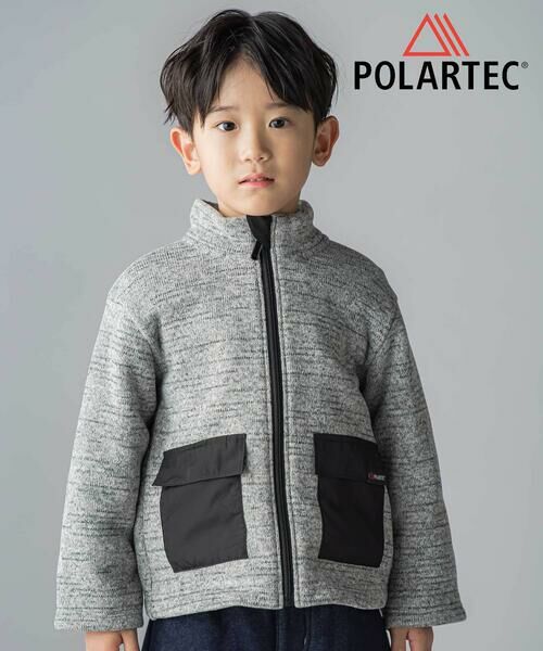 BeBe/べべ 【POLARTEC(ポーラテック)】アウトポケットメランジジップブルゾン(100~150cm) グレー 140cm BeBe/べべ 【POLARTEC(ポーラテック)】アウトポケットメランジジップブルゾン(100~150cm) グレー 140cm