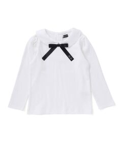 BeBe / べべ シャツ・ブラウス | スムースロゴ入りボウタイ付き長袖丸襟ブラウス(100~150cm)