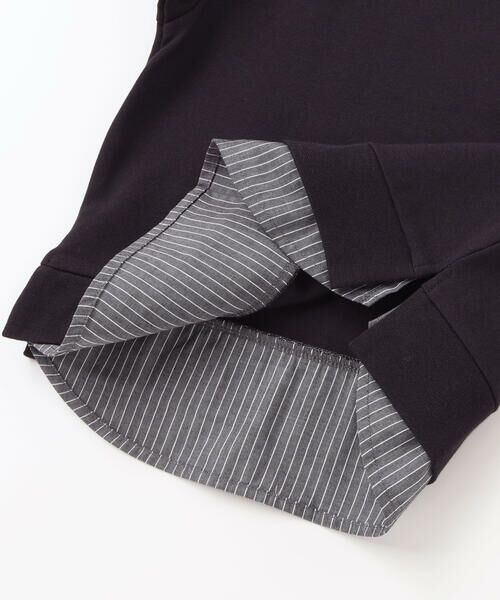 BeBe / べべ スウェット | エンブレムワッペン裾レイヤードポンチトレーナー(100~150cm) | 詳細12