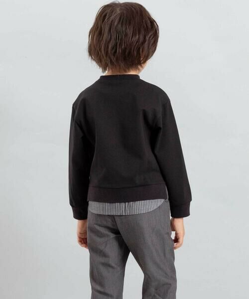 BeBe / べべ スウェット | エンブレムワッペン裾レイヤードポンチトレーナー(100~150cm) | 詳細3