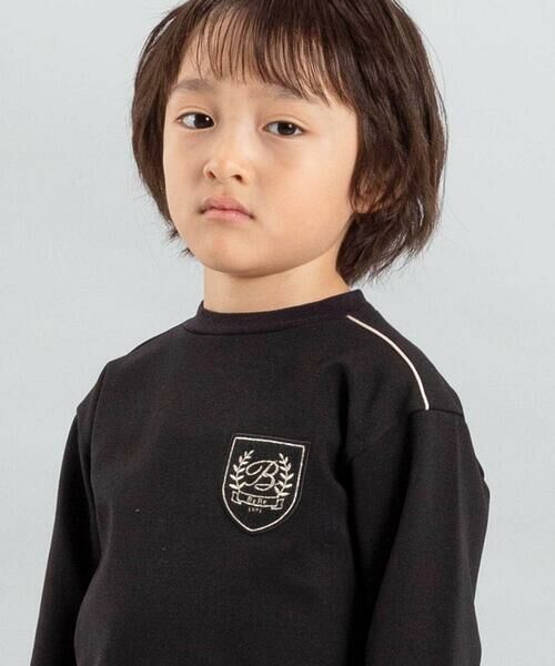 BeBe / べべ スウェット | エンブレムワッペン裾レイヤードポンチトレーナー(100~150cm) | 詳細4