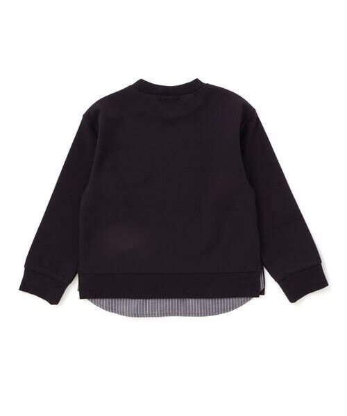 BeBe / べべ スウェット | エンブレムワッペン裾レイヤードポンチトレーナー(100~150cm) | 詳細8