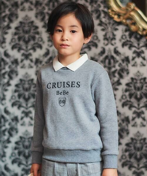 BeBe / べべ スウェット | CRUISESロゴ刺しゅう襟付きトレーナー(100~150cm) | 詳細13