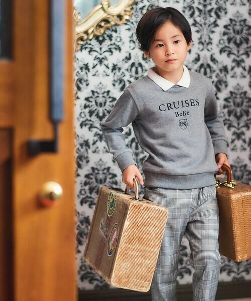 BeBe / べべ スウェット | CRUISESロゴ刺しゅう襟付きトレーナー(100~150cm) | 詳細14