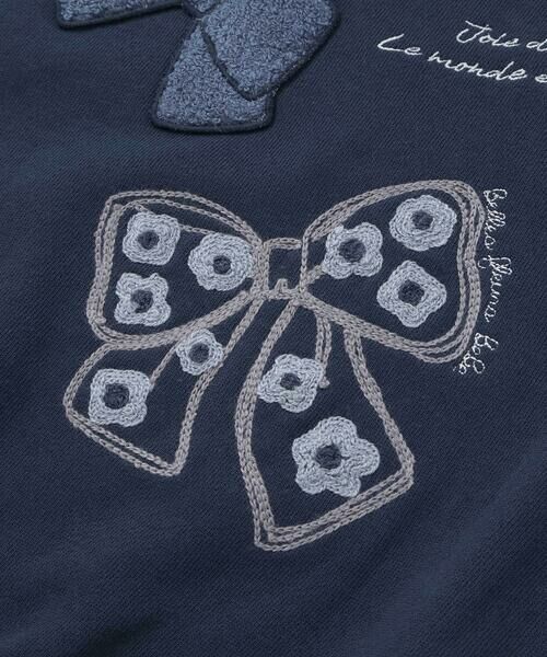 BeBe / べべ スウェット | リボン刺しゅうギャザートレーナー(90~150cm) | 詳細6