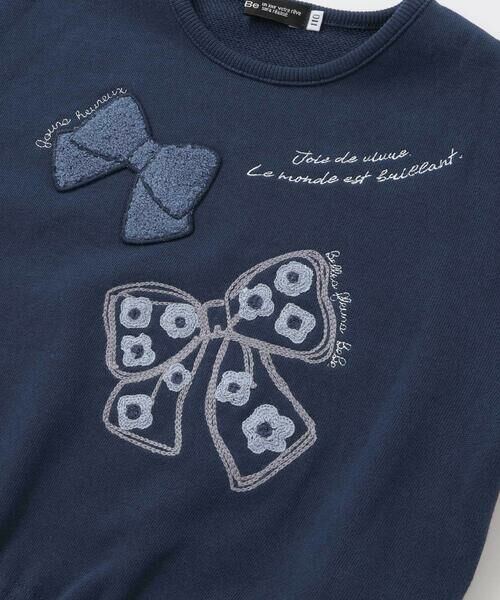 BeBe / べべ スウェット | リボン刺しゅうギャザートレーナー(90~150cm) | 詳細4