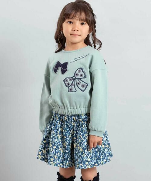 BeBe / べべ スウェット | リボン刺しゅうギャザートレーナー(90~150cm) | 詳細11