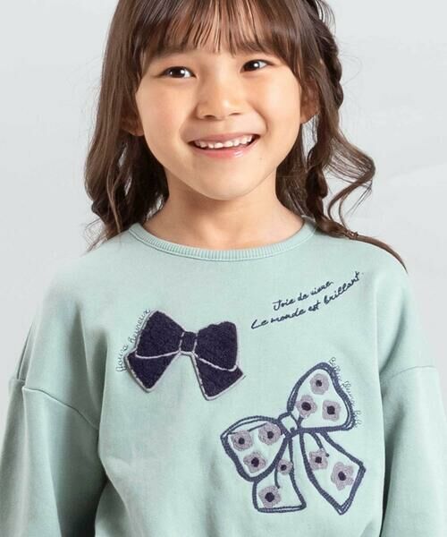 BeBe / べべ スウェット | リボン刺しゅうギャザートレーナー(90~150cm) | 詳細12