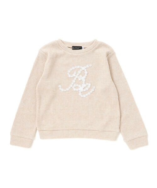 BeBe/べべ ラメテレコレースモチーフロゴプルオーバー(100~160cm) ベージュ 120cm BeBe/べべ ラメテレコレースモチーフロゴプルオーバー(100~160cm) ベージュ 120cm