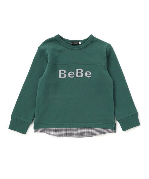 BeBe / べべ スウェット | パッチ刺しゅうロゴレイヤード風トレーナー(80~160cm) | 詳細9
