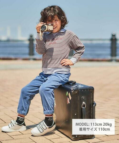 BeBe / べべ ニット・セーター | 【お揃い】ボーダーリブZIPカラー長袖プルオーバー(90~160cm) | 詳細6