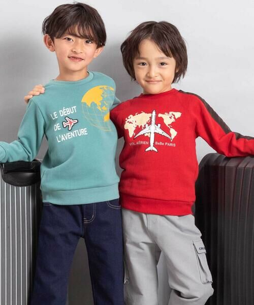 BeBe / べべ スウェット | 【JALコラボ】地球儀＆飛行機ワッペントレーナー(90~140cm) | 詳細4