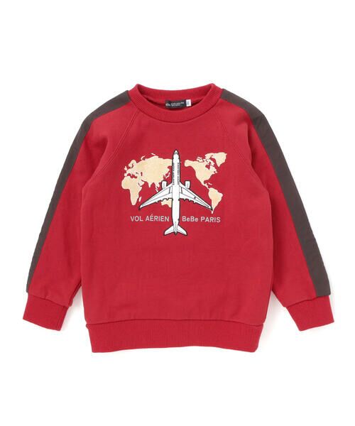 BeBe / べべ スウェット | 【JALコラボ】飛行機刺しゅう袖切り替えラグラントレーナー(90~130cm) | 詳細9