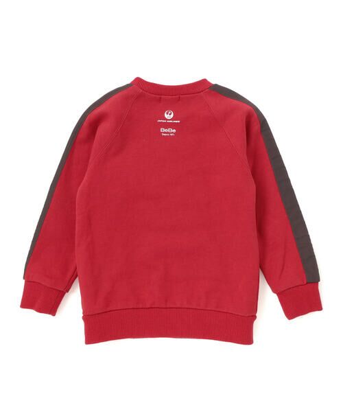 BeBe / べべ スウェット | 【JALコラボ】飛行機刺しゅう袖切り替えラグラントレーナー(90~130cm) | 詳細10