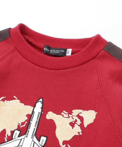 BeBe / べべ スウェット | 【JALコラボ】飛行機刺しゅう袖切り替えラグラントレーナー(90~130cm) | 詳細11