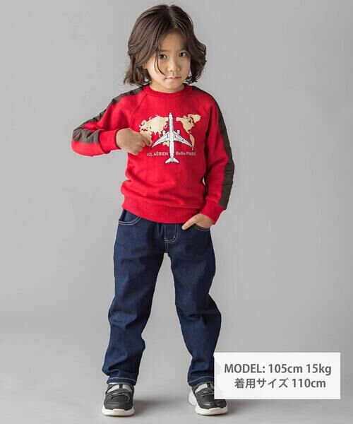 BeBe / べべ スウェット | 【JALコラボ】飛行機刺しゅう袖切り替えラグラントレーナー(90~130cm) | 詳細7