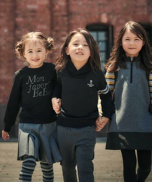 BeBe / べべ スウェット | ポンチラインストーンロゴトレーナー(100~160cm) | 詳細5