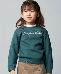 〓ベベ/BeBe〓110cm トレーナー/スウェット/スエット グレー 裏起毛子供服 キッズ kids 女の子 秋冬 tops 920142 セール 肩フリルハートロゴトレーナー(90~150cm) （スウェット