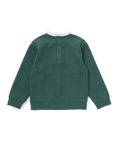 BeBe / べべ スウェット | 襟フリルチェーンステッチロゴリブトレーナー(100~160cm) | 詳細8