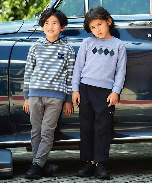 BeBe / べべ スウェット | カットニットアーガイル刺しゅうプルオーバー(90~140cm) | 詳細2