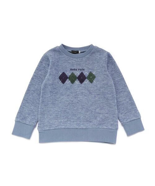 BeBe / べべ スウェット | カットニットアーガイル刺しゅうプルオーバー(90~140cm) | 詳細3