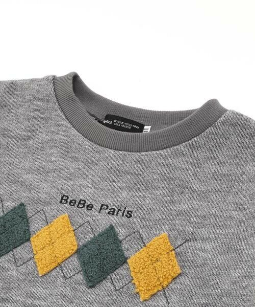 BeBe / べべ スウェット | カットニットアーガイル刺しゅうプルオーバー(90~140cm) | 詳細7