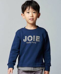 BeBe / べべ スウェット | マシュマロウラケロゴパッチレイヤード風トレーナー(90~160cm)