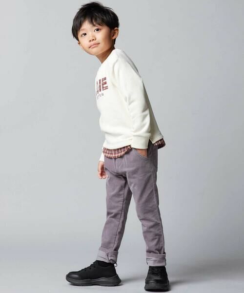 BeBe / べべ スウェット | マシュマロウラケロゴパッチレイヤード風トレーナー(90~160cm) | 詳細3