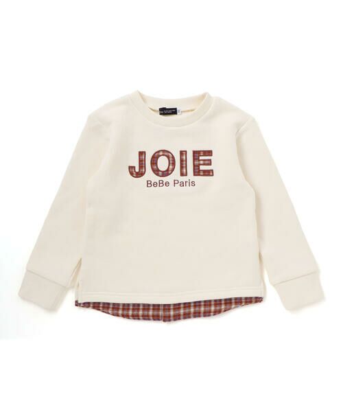 BeBe / べべ スウェット | マシュマロウラケロゴパッチレイヤード風トレーナー(90~160cm) | 詳細4