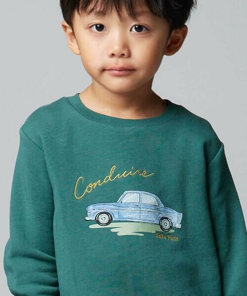 BeBe / べべ スウェット | マシュマロウラケ水彩風クラシックカートレーナー(80~150cm) | 詳細12