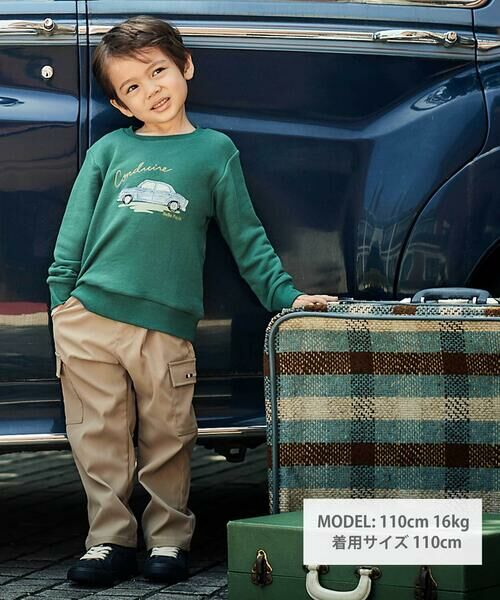 BeBe / べべ スウェット | マシュマロウラケ水彩風クラシックカートレーナー(80~150cm) | 詳細13