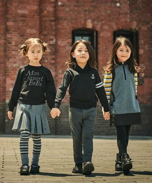 BeBe / べべ スラックス・ドレスパンツ | TRピンストライプテーパードロングパンツ(90~150cm) | 詳細3