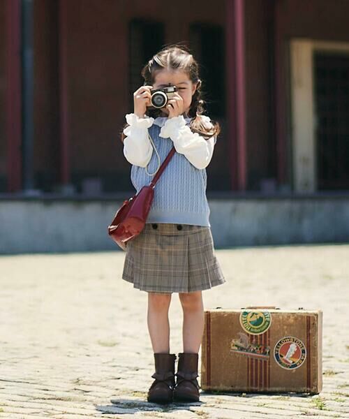 BeBe / べべ ショート・ハーフ・半端丈パンツ | 【お揃い】グレンチェックプリーツスカート風ショートパンツ(90~160cm) | 詳細4