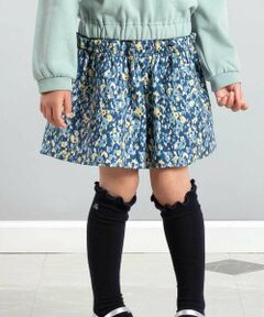 BeBe / べべ ショート・ハーフ・半端丈パンツ | 【お揃い】オンフルールフラワープリントキュロットパンツ(90~150cm)