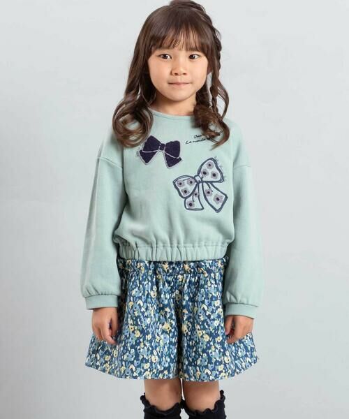 BeBe / べべ ショート・ハーフ・半端丈パンツ | 【お揃い】オンフルールフラワープリントキュロットパンツ(90~150cm) | 詳細2