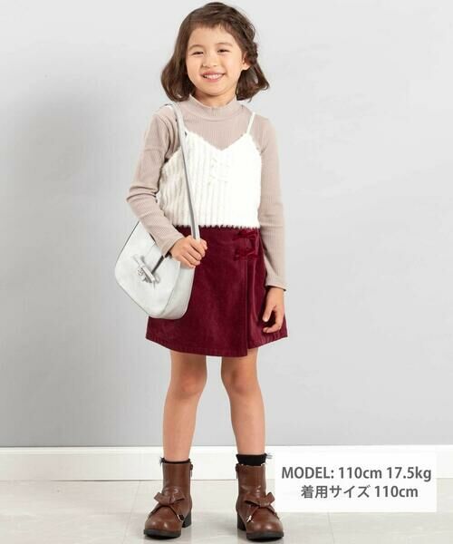 BeBe / べべ ショート・ハーフ・半端丈パンツ | モールスキンラップスカート風ショートパンツ(90~160cm) | 詳細11