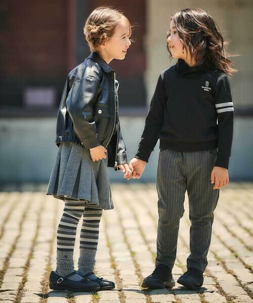 BeBe / べべ ショート・ハーフ・半端丈パンツ | ボンディングボックスプリーツキュロットパンツ(90~160cm) | 詳細2