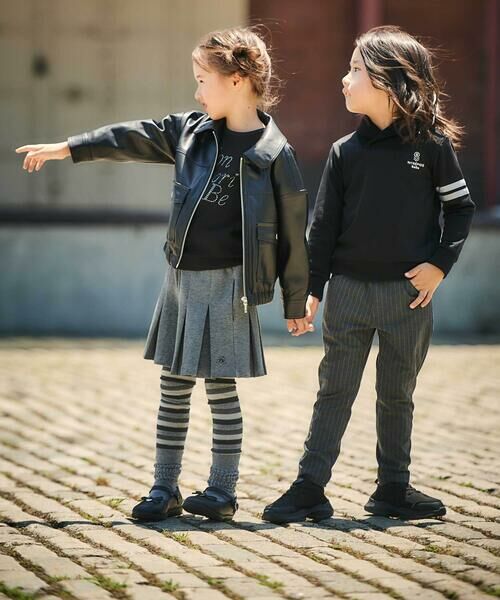 BeBe / べべ ショート・ハーフ・半端丈パンツ | ボンディングボックスプリーツキュロットパンツ(90~160cm) | 詳細3