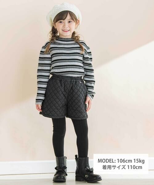 BeBe / べべ ショート・ハーフ・半端丈パンツ | タフタキルティングサイドカットショートパンツ(90~150cm) | 詳細1