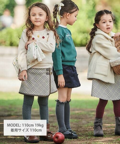 BeBe / べべ ショート・ハーフ・半端丈パンツ | 【お揃い】TRチェックパイピングラップスカート風ショートパンツ(100~150cm) | 詳細3