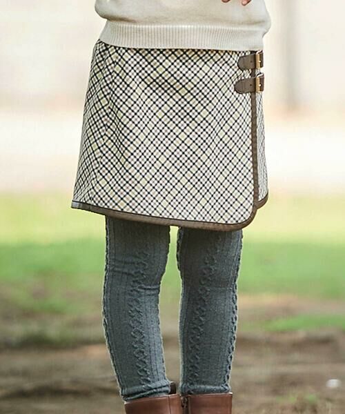 BeBe / べべ ショート・ハーフ・半端丈パンツ | 【お揃い】TRチェックパイピングラップスカート風ショートパンツ(100~150cm) | 詳細5