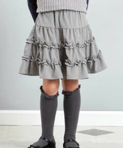 BeBe / べべ ミニ・ひざ丈スカート | シャンブレーフリルティアードスカート(100~150cm)