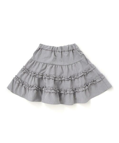 BeBe / べべ ミニ・ひざ丈スカート | シャンブレーフリルティアードスカート(100~150cm) | 詳細12